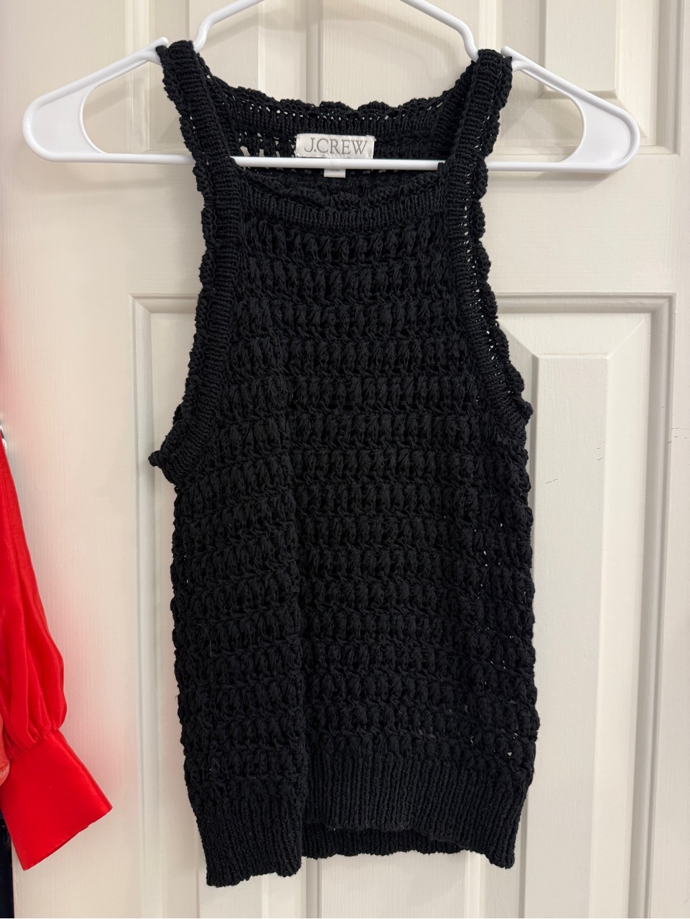 J. Crew Black Crocheted Sleeveless Top